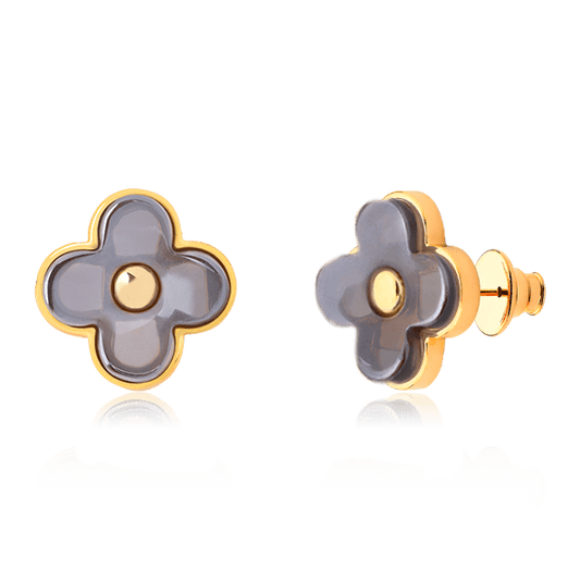 Brinco Radiante - Quartzo Fumê Perolizado Semijoias de luxo e design exclusivo