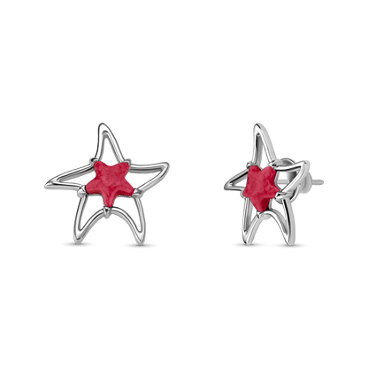 Brinco Serena - Feldspato Vermelho Semijoias de luxo e design exclusivo