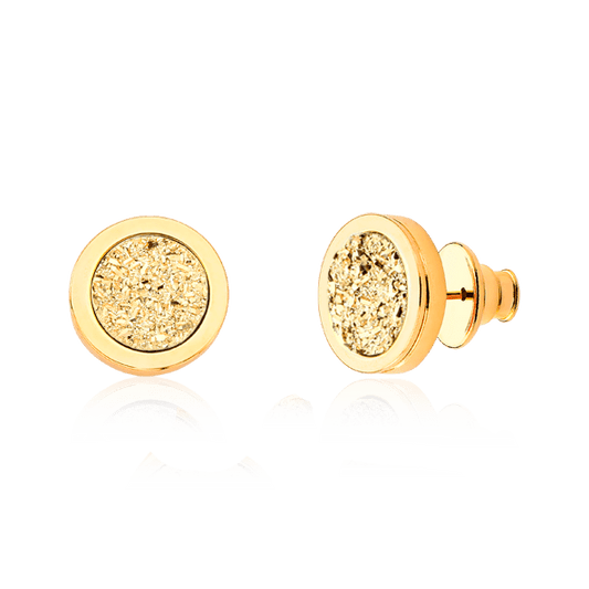 Brinco Singelo - Drusa Ouro Semijoias de luxo e design exclusivo