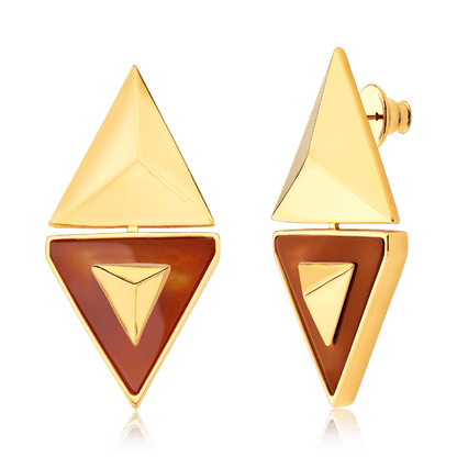 Brinco Thárros - Ágata Vermelha Semijoias de luxo e design exclusivo