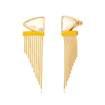 Brinco Tiye - Ágata Branca Semijoias de luxo e design exclusivo