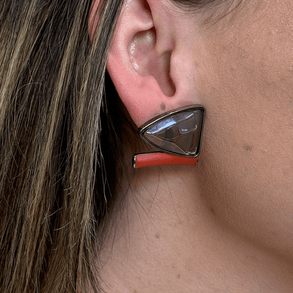 Brinco Tiye - Quartzo Fumê Semijoias de luxo e design exclusivo