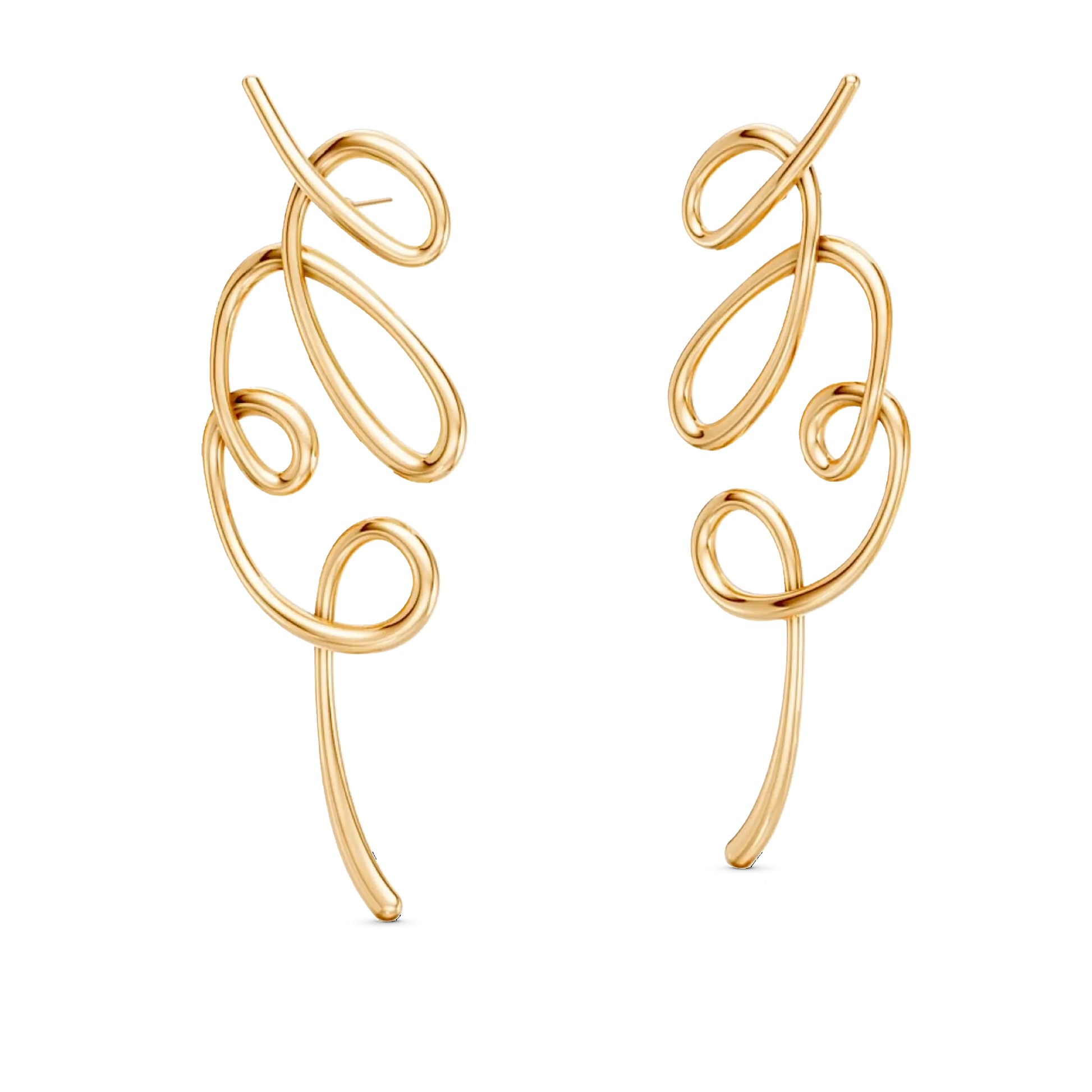 O Brinco Traços em Banho de Ouro 18K é uma joia escultural e assimétrica, inspirada em linhas livres que se encontram, criando volumes fluidos. Um lembrete de que o belo não nasce do controle absoluto, mas do gesto que ousa sair do traço e encontra uma nova forma de ser. São peças leves, expressivas e cheias de movimento.