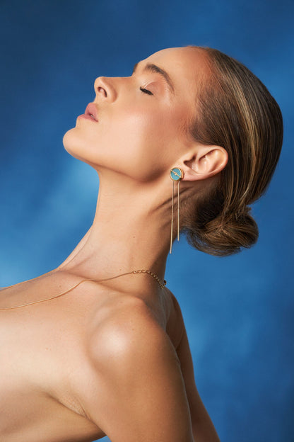 Brinco Vínculo - Ágata Azul Céu Semijoias de luxo e design exclusivo