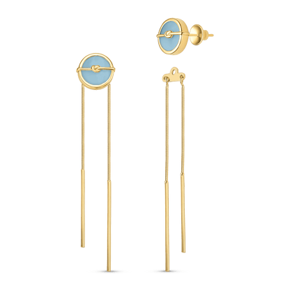 Brinco Vínculo - Ágata Azul Céu Semijoias de luxo e design exclusivo