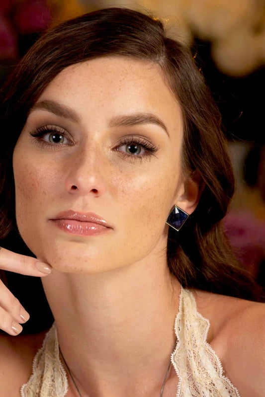 Brinco Lírio - Obsidiana Negra