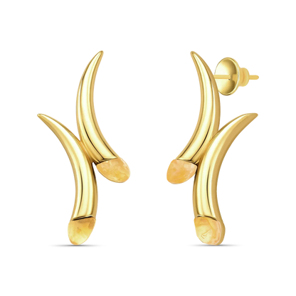 Use o Brinco Caminhos com Citrino em Banho de Ouro 18K para atrair dinheiro e prosperidade, unindo estilo e simbologia.