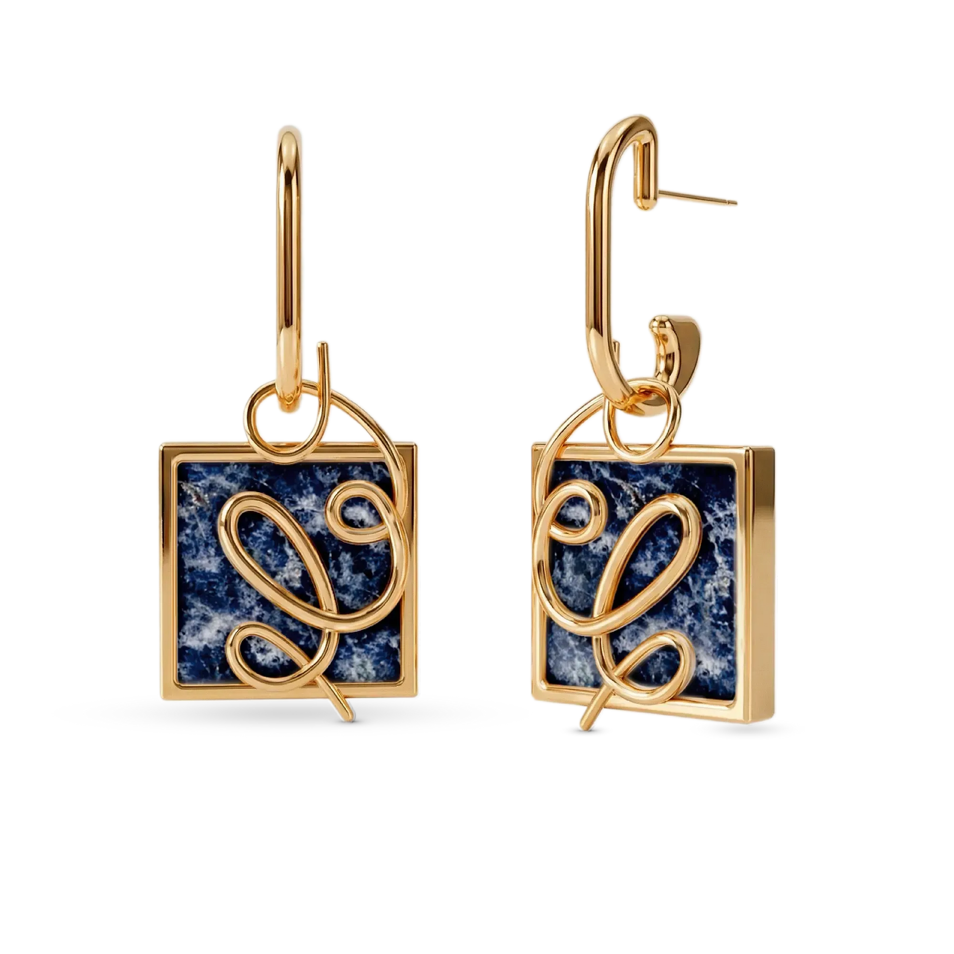 O Brinco Forma com Sodalita em Banho de Ouro 18K oferece versatilidade no conceito 2 em 1, com aro liso e pingente geométrico removível. A Sodalita simboliza clareza e intuição. Com design contemporâneo de linhas em metal sobre a pedra, esta joia é ideal para expressar elegância e versatilidade em seu dia a dia.