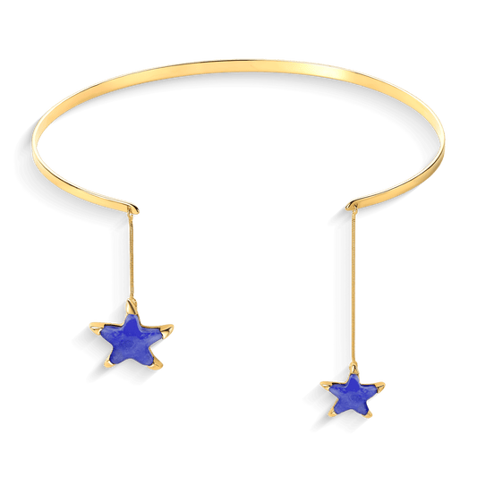 Choker Estelar - Quartzo  Azul Anil Semijoias de luxo e design exclusivo