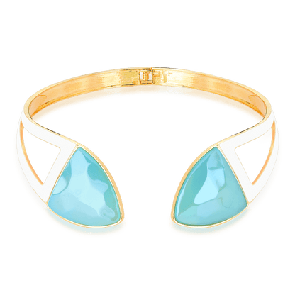 Choker Makeda - Ágata Azul Céu Semijoias de luxo e design exclusivo