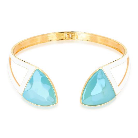 Choker Makeda - Ágata Azul Céu Semijoias de luxo e design exclusivo