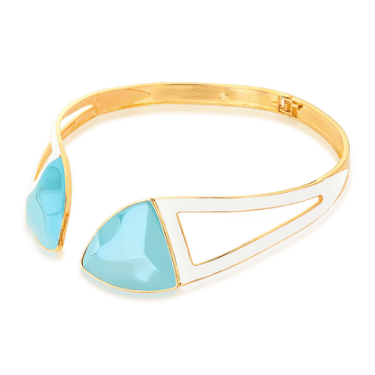 Choker Makeda - Ágata Azul Céu Semijoias de luxo e design exclusivo