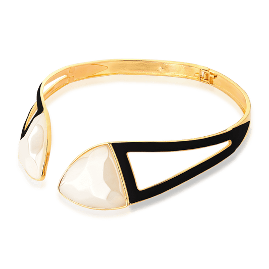 Choker Makeda - Ágata Branca Semijoias de luxo e design exclusivo