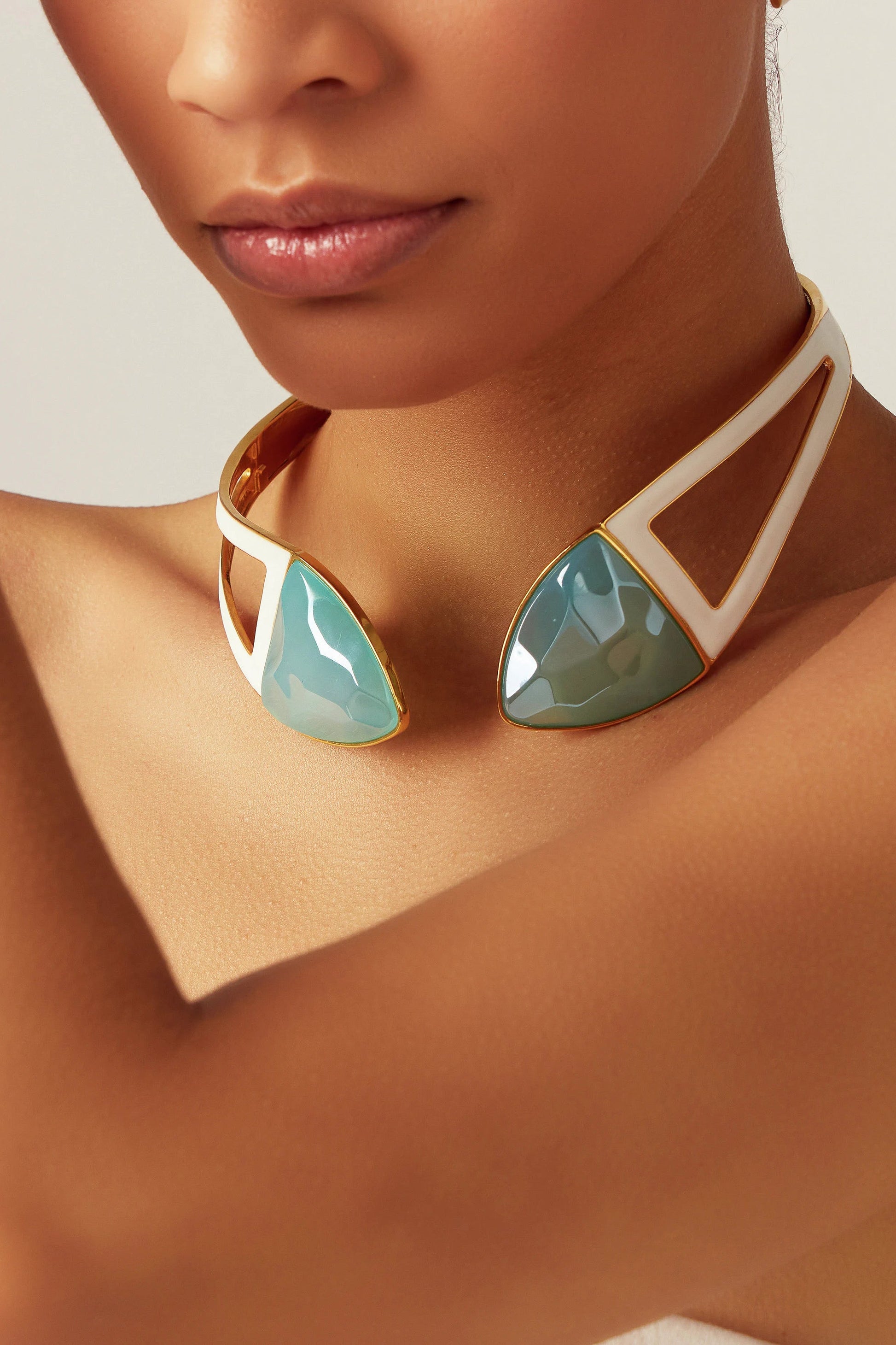 Choker Makeda - Ágata Azul Céu