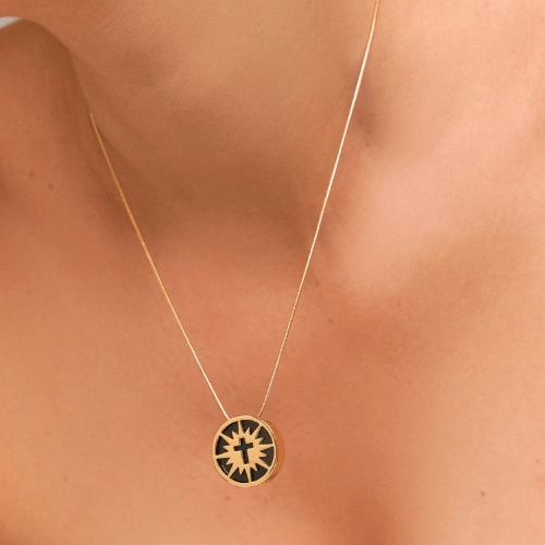 Colar Aura - Obsidiana Negra Semijoias de luxo e design exclusivo