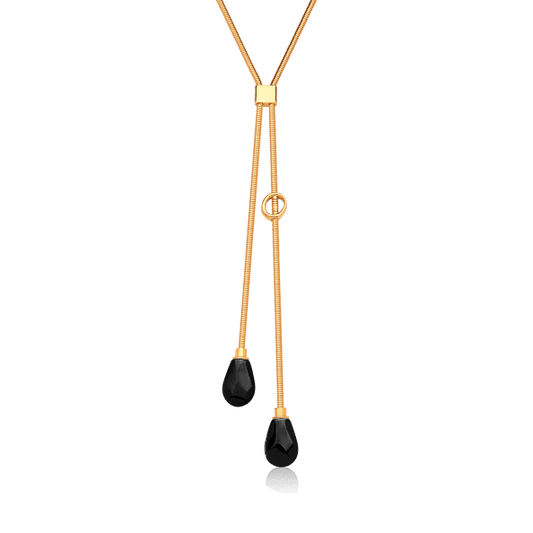 Colar Axel - Obsidiana Negra Semijoias de luxo e design exclusivo