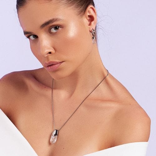 Colar Bruma - Cristal De Rocha Ródio Semijoias de luxo e design exclusivo