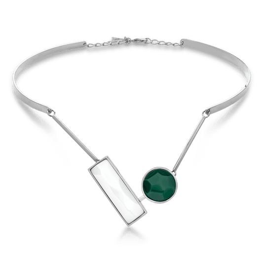 Colar Convicta - Ágata Verde e a Porcelana Semijoias de luxo e design exclusivo