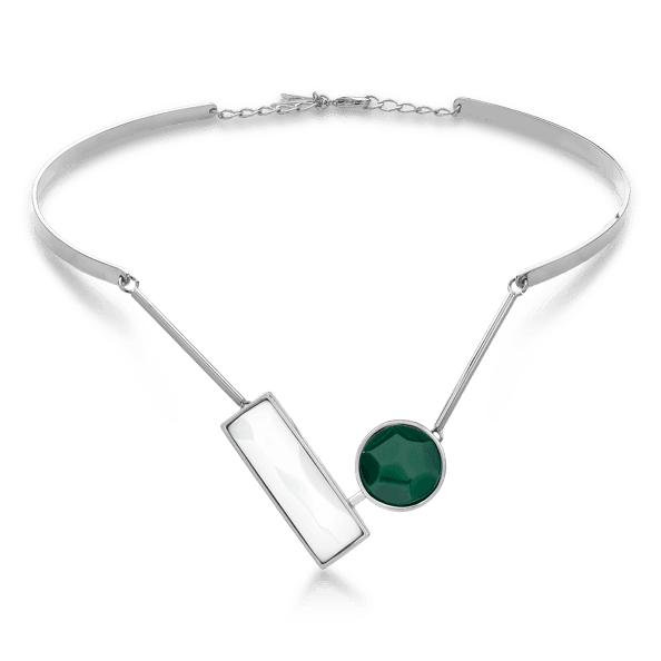 Colar Convicta - Ágata Verde e a Porcelana Semijoias de luxo e design exclusivo