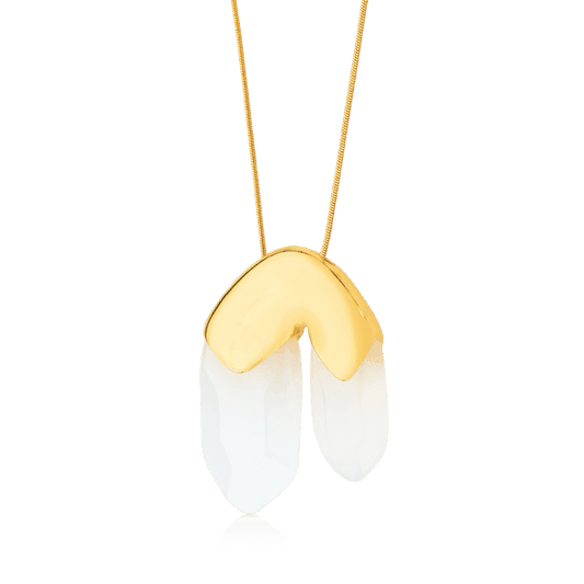 Colar Élémentaire - Ágata Branca Semijoias de luxo e design exclusivo