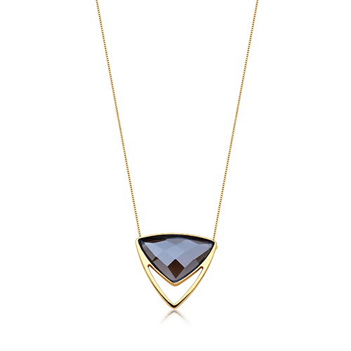 Colar Equilíbrio - Quartzo Fumê Semijoias de luxo e design exclusivo