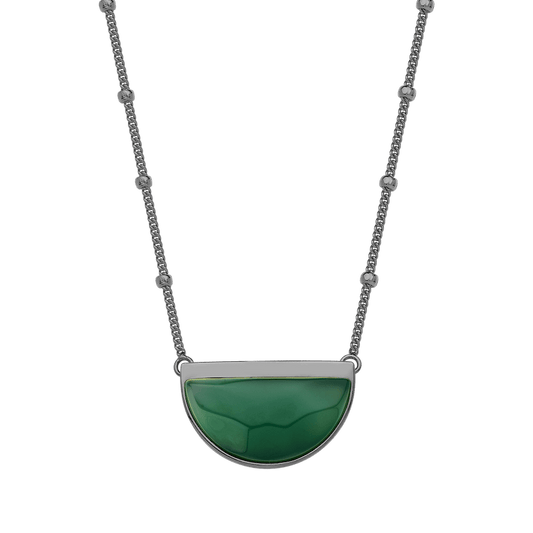 Colar Escudo - Ágata Verde Semijoias de luxo e design exclusivo
