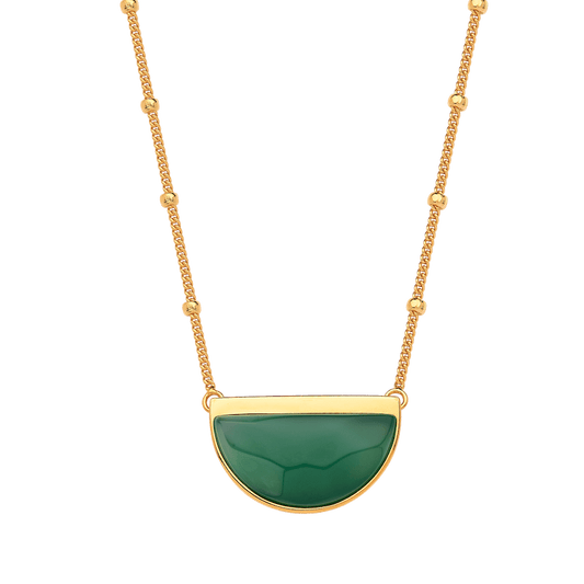 Colar Escudo - Ágata Verde Semijoias de luxo e design exclusivo