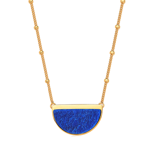 Colar Escudo - Feldspato Azul Anil Semijoias de luxo e design exclusivo