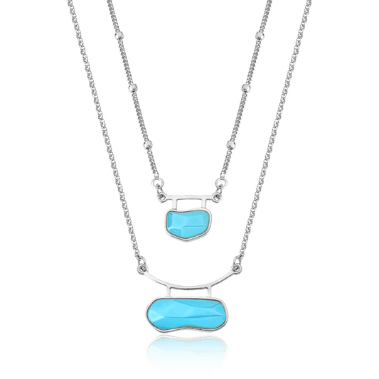 Colar Essencial Encanto - Ágata Azul Céu Semijoias de luxo e design exclusivo