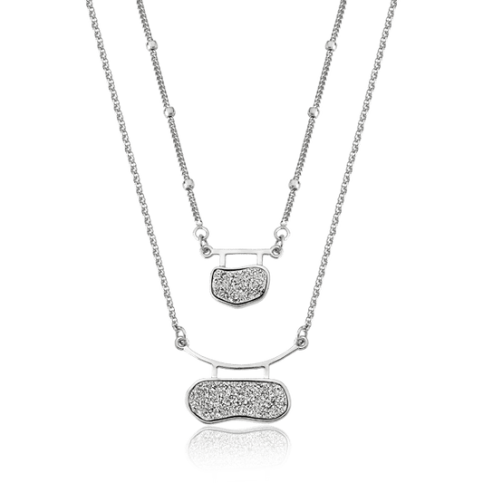 Colar Essencial Encanto - Drusa Platina Semijoias de luxo e design exclusivo