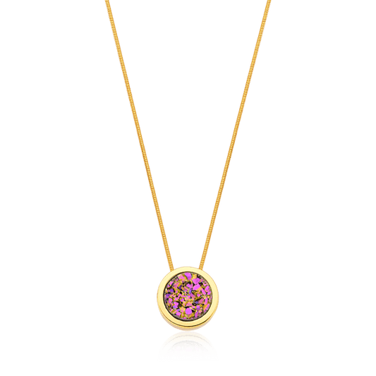 Colar Eterno - Drusa Multicolorida Semijoias de luxo e design exclusivo