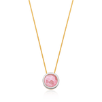 Colar Eterno com Quartzo Rosa, banhado a ouro 18k