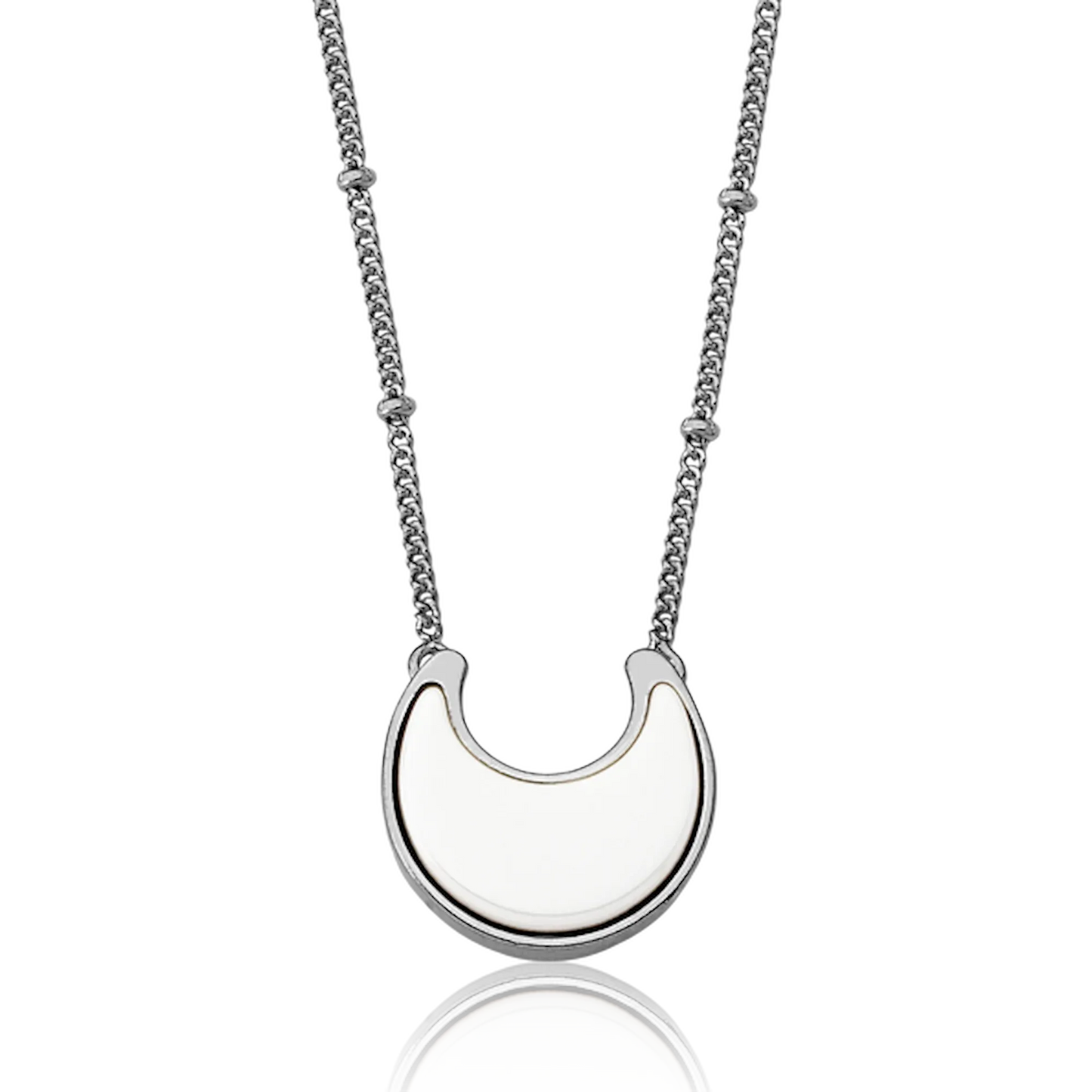 Colar Lua Porcelana Banhado a Ródio Negro