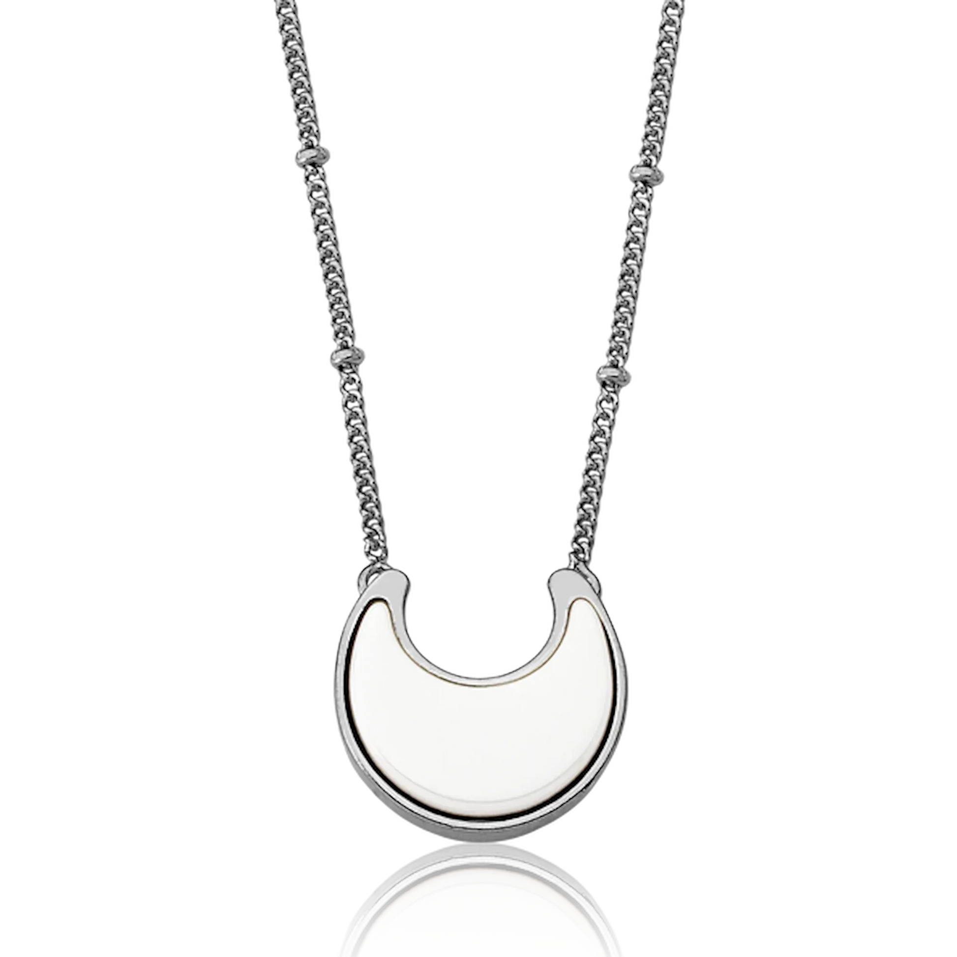 Colar Lua Porcelana Banhado a Ródio Negro