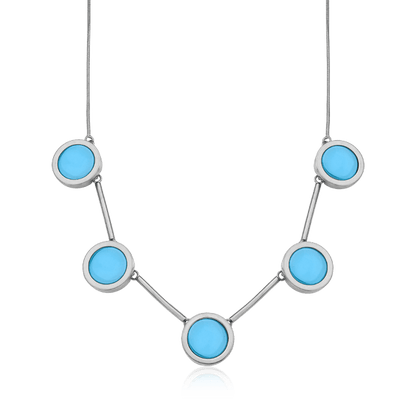 Colar Magnífico - Ágata Azul Céu Semijoias de luxo e design exclusivo