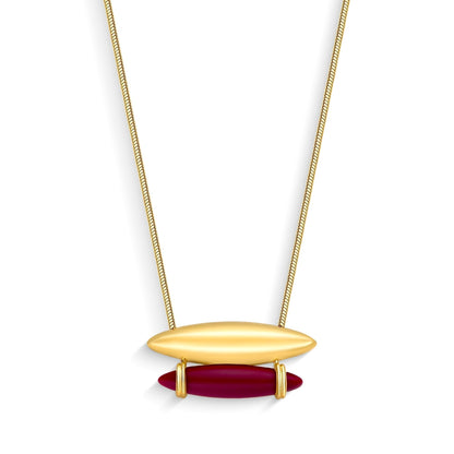 Use o Colar Origem com Resina Italiana Vinho e Banho de Ouro 18K para atrair força e inteligência emocional. AIMER JOIAS