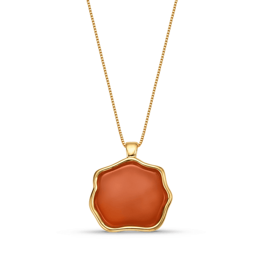 Colar Ostara - Ágata Vermelha Semijoias de luxo e design exclusivo