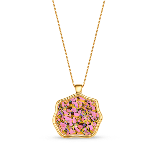 Colar Ostara - Drusa Multicolorida Semijoias de luxo e design exclusivo