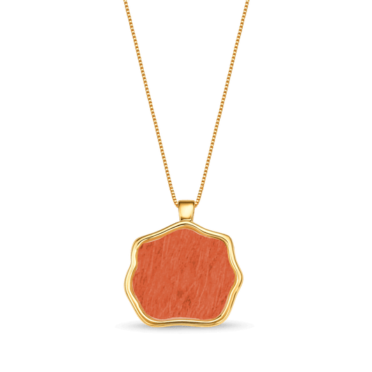 Colar Ostara - Feldspato Laranja Semijoias de luxo e design exclusivo