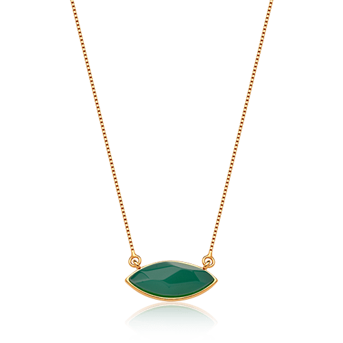 Colar Pétala - Ágata Verde Semijoias de luxo e design exclusivo