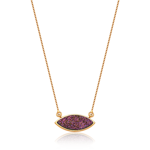 Colar Pétala - Drusa Multicolorida Semijoias de luxo e design exclusivo