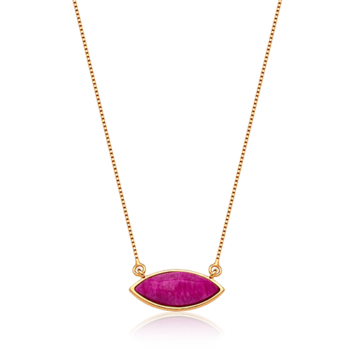 Colar Pétala - Feldspato Rosa Pink Semijoias de luxo e design exclusivo