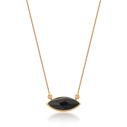 Colar Pétala - Obsidiana Negra Semijoias de luxo e design exclusivo