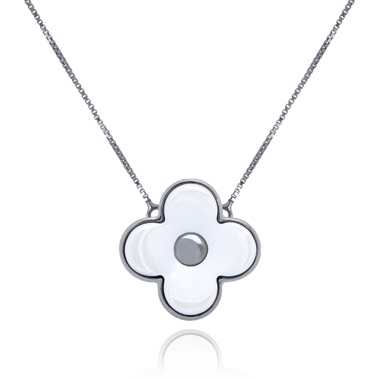 Colar Radiante - Porcelana Branca Perolizada Semijoias de luxo e design exclusivo