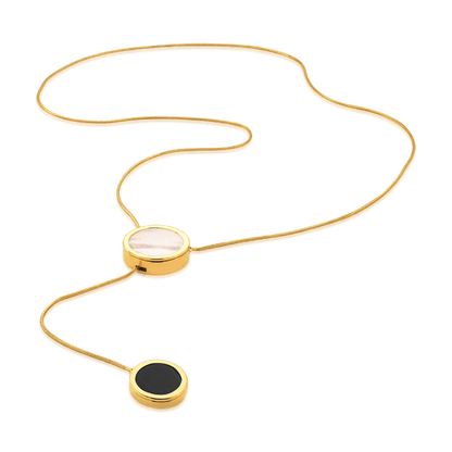 Colar Solene - Madrepérola e Obsidiana Negra Semijoias de luxo e design exclusivo