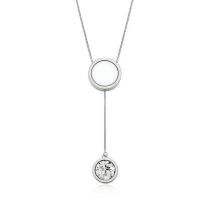 Colar Solene - Porcelana Branca e Drusa Platina Semijoias de luxo e design exclusivo