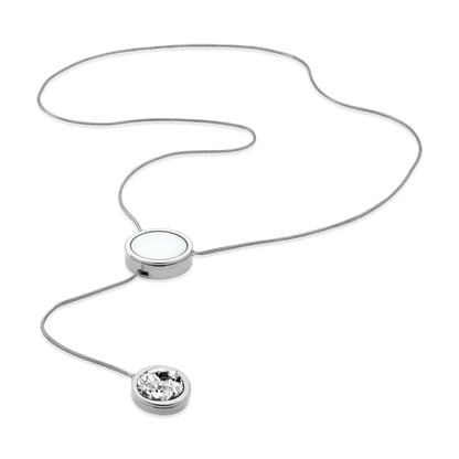 Colar Solene - Porcelana Branca e Drusa Platina Semijoias de luxo e design exclusivo