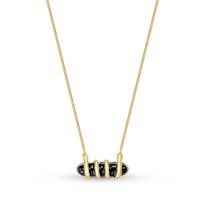 Colar Trama - Esmaltação Preta Semijoias de luxo e design exclusivo