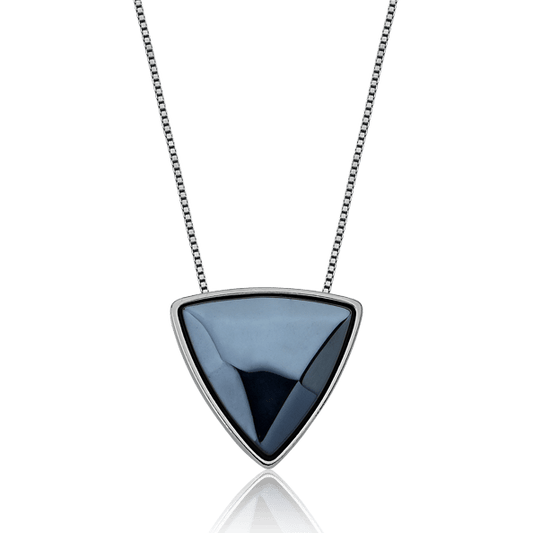 Colar Triangulo - Obsidiana Negra Perolizada Semijoias de luxo e design exclusivo