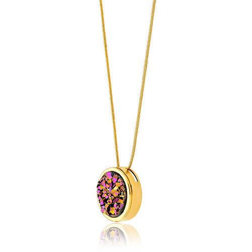 Colar Único - Drusa Multicolorida Semijoias de luxo e design exclusivo